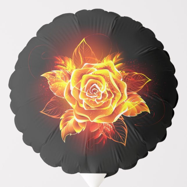 Blooming Fire Rose Balloon (Front)