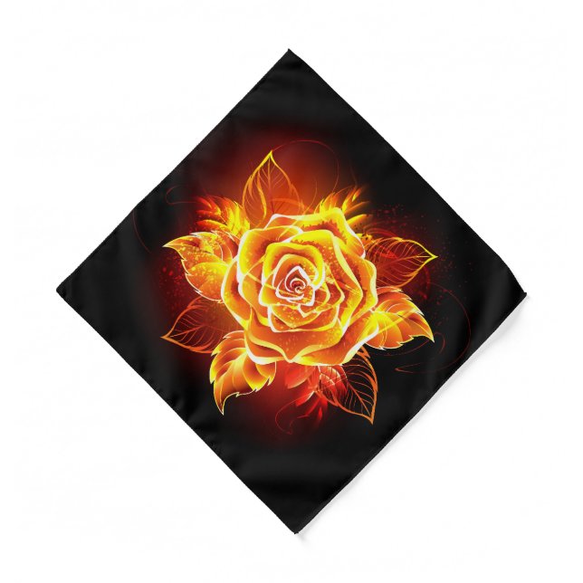 Blooming Fire Rose Bandana (Front)