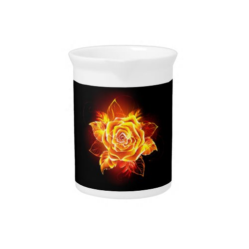 Blooming Fire Rose Beverage Pitcher