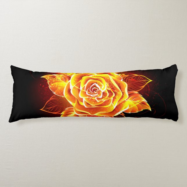 Blooming Fire Rose Body Pillow (Front)