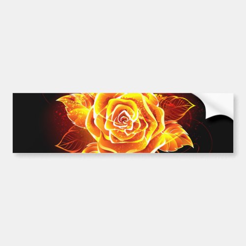 Blooming Fire Rose Bumper Sticker