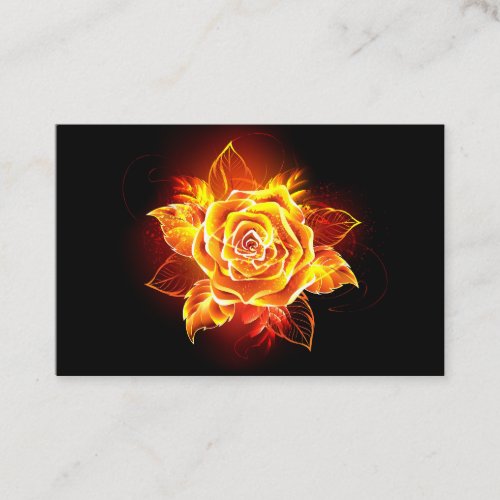 Blooming Fire Rose Business Card