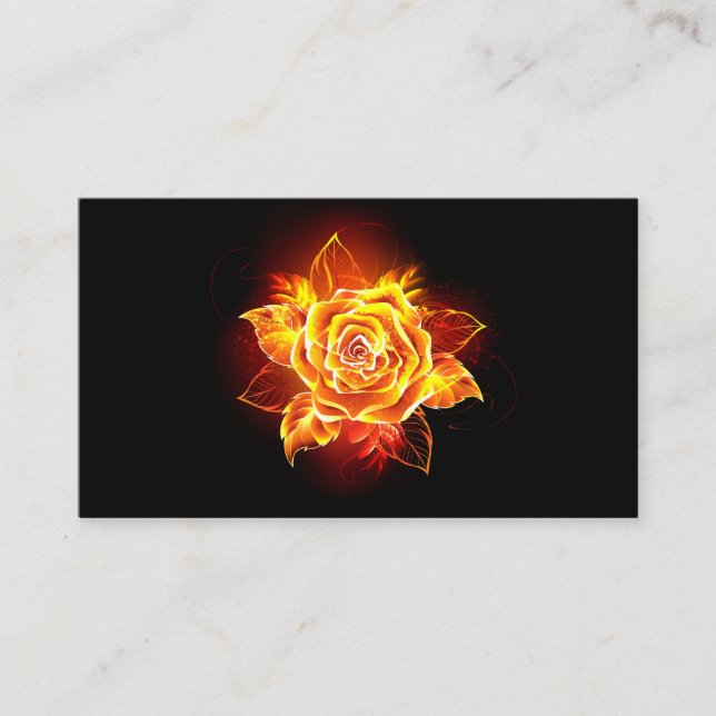 Blooming Fire Rose Business Card (Front)