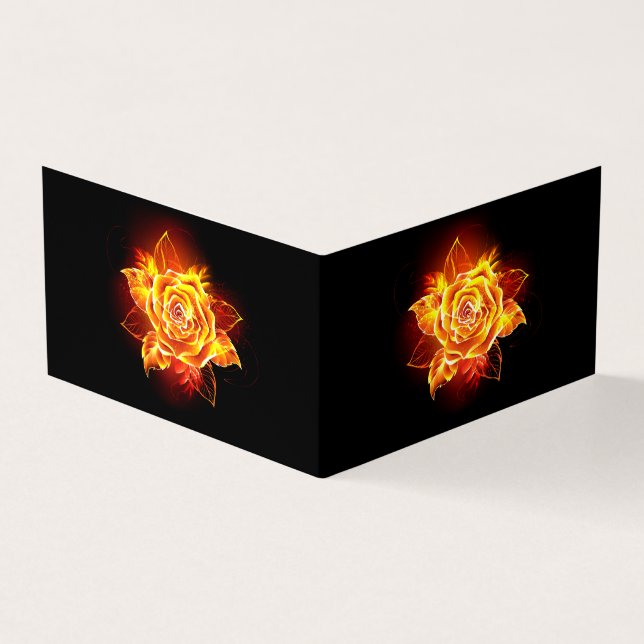 Blooming Fire Rose Business Card (Outside)