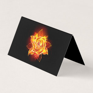 Blooming Fire Rose Business Card
