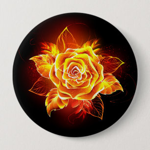 Blooming Fire Rose Button