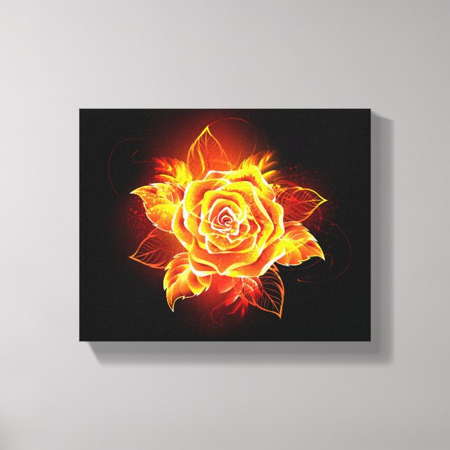 Blooming Fire Rose Canvas Print (Front)