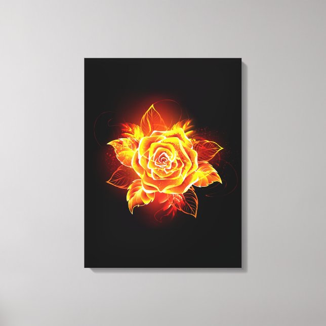 Blooming Fire Rose Canvas Print (Front)