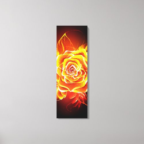 Blooming Fire Rose Canvas Print