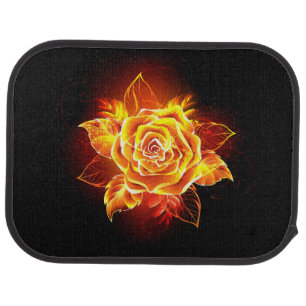 Blooming Fire Rose Car Floor Mat