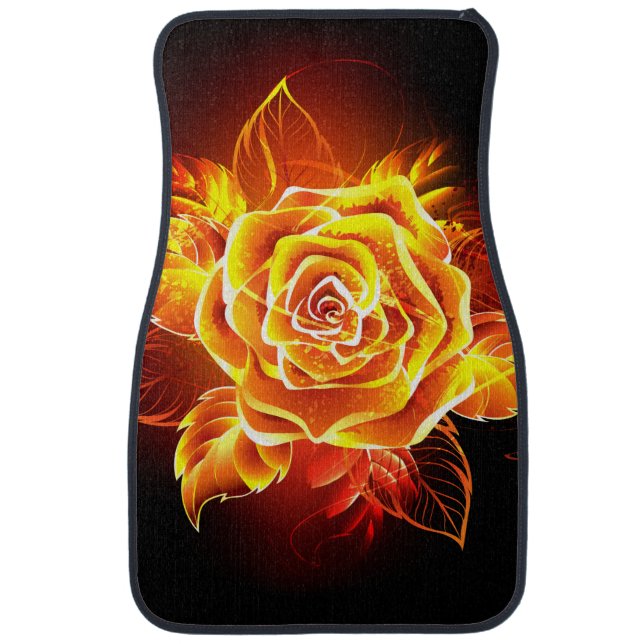 Blooming Fire Rose Car Floor Mat (Front)