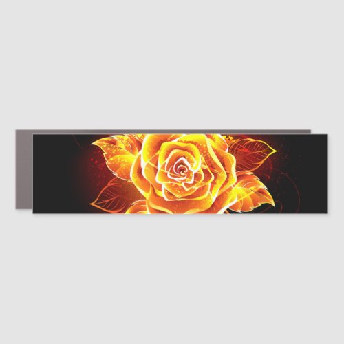 Blooming Fire Rose Car Magnet