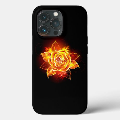 Blooming Fire Rose iPhone 13 Pro Case