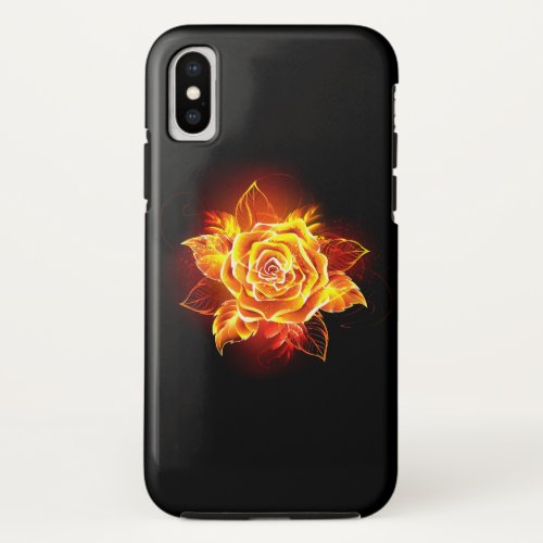 Blooming Fire Rose iPhone X Case