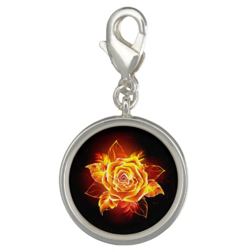 Blooming Fire Rose Charm