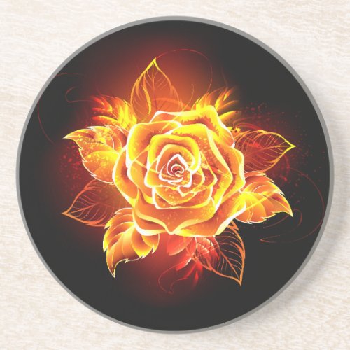 Blooming Fire Rose Coaster