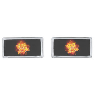 Blooming Fire Rose Cufflinks