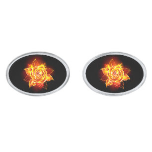 Blooming Fire Rose Cufflinks