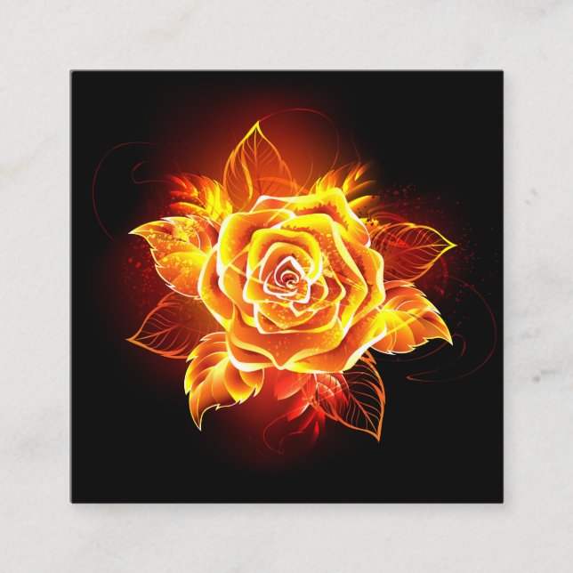 Blooming Fire Rose Enclosure Card (Front)