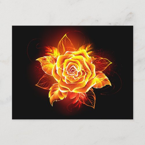 Blooming Fire Rose Enclosure Card