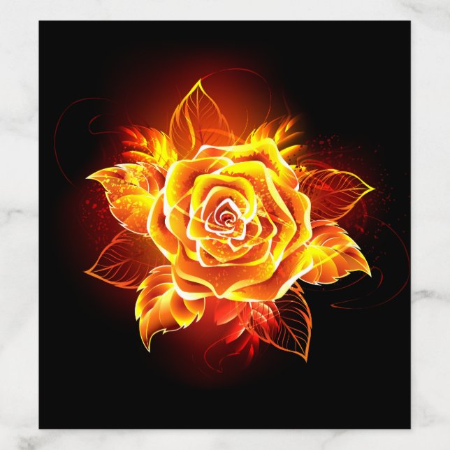 Blooming Fire Rose Envelope Liner (Design)