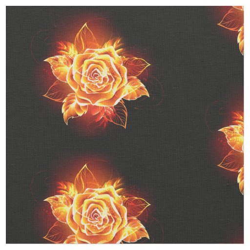 Blooming Fire Rose Fabric