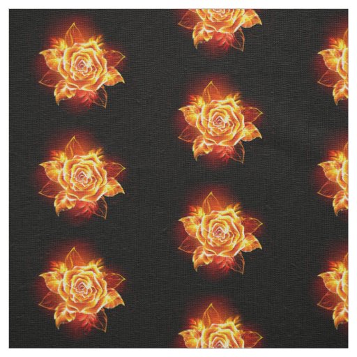 Blooming Fire Rose Fabric