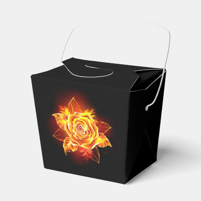 Blooming Fire Rose Favor Boxes (Front Side)