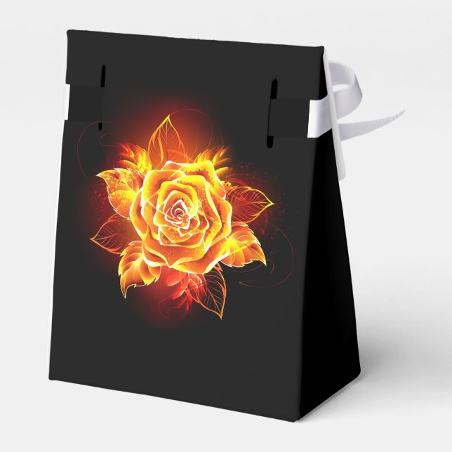 Blooming Fire Rose Favor Boxes (Back Side)