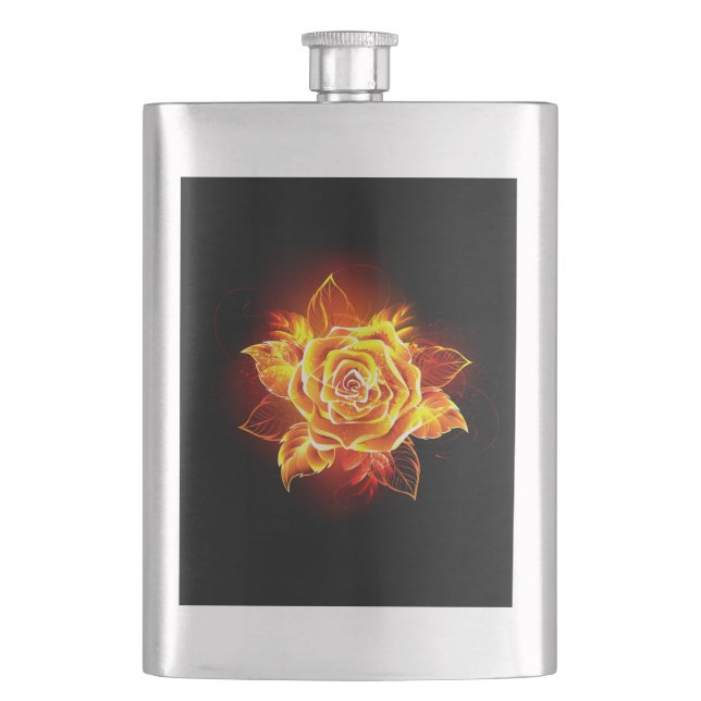 Blooming Fire Rose Flask (Front)