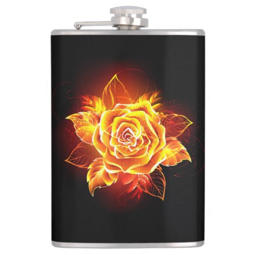 Blooming Fire Rose Flask