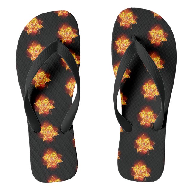 Blooming Fire Rose Flip Flops (Footbed)