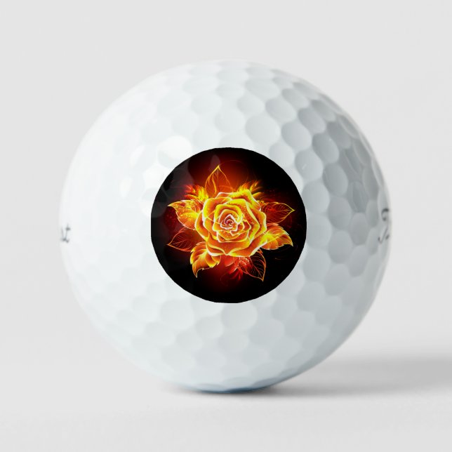 Blooming Fire Rose Golf Balls (Front)