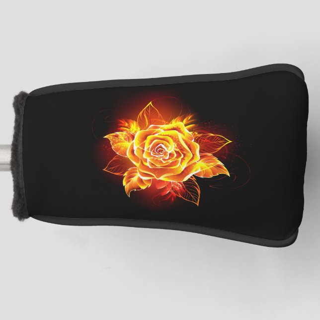 Blooming Fire Rose Golf Head Cover (Front)
