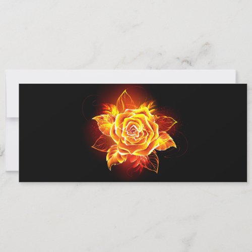 Blooming Fire Rose Holiday Card