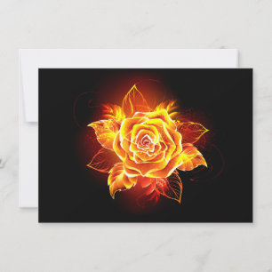 Blooming Fire Rose Holiday Card