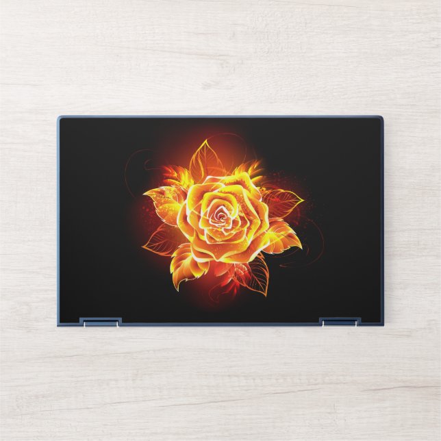 Blooming Fire Rose HP Laptop Skin (Front)