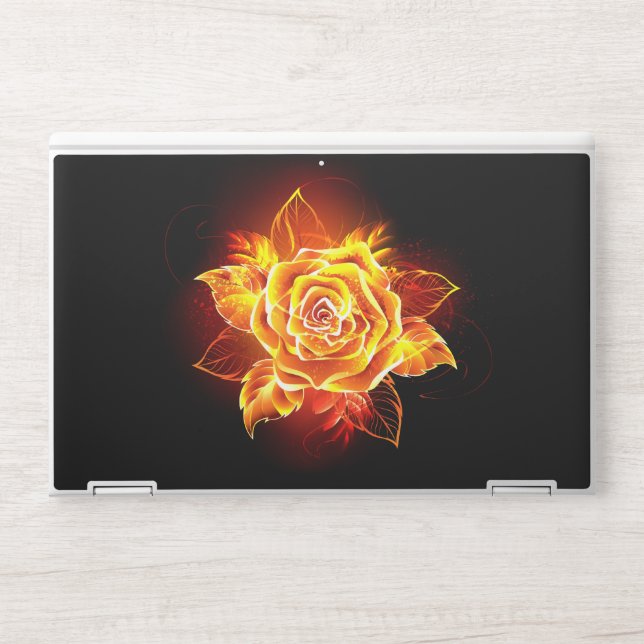Blooming Fire Rose HP Laptop Skin (Front)