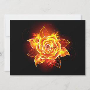 Blooming Fire Rose Invitation