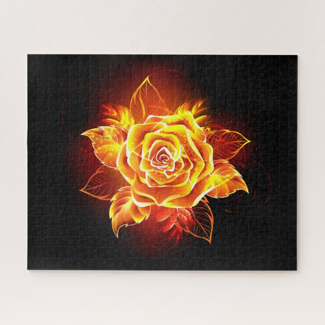 Blooming Fire Rose Jigsaw Puzzle (Horizontal)