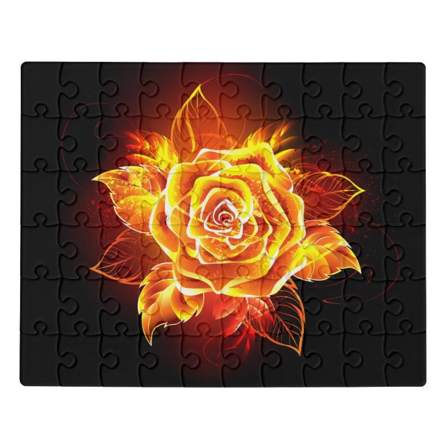 Blooming Fire Rose Jigsaw Puzzle (Puzzle Horizontal)
