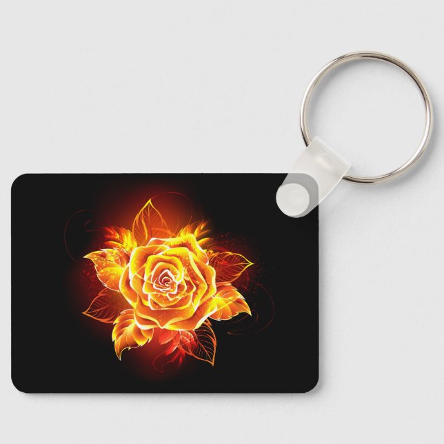 Blooming Fire Rose Keychain (Front)
