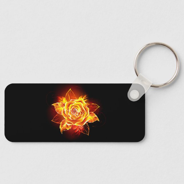 Blooming Fire Rose Keychain (Front)