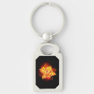 Blooming Fire Rose Keychain