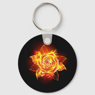 Blooming Fire Rose Keychain