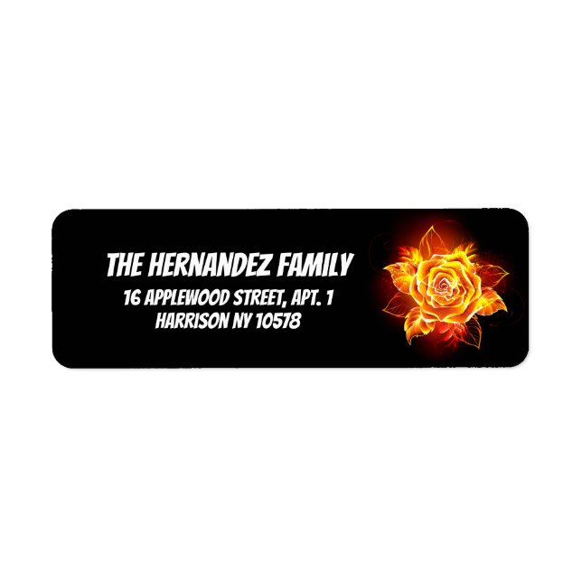 Blooming Fire Rose Label (Front)