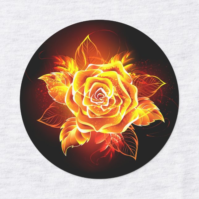 Blooming Fire Rose Labels (Design 1)