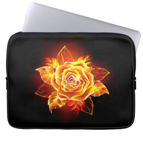 Blooming Fire Rose Laptop Sleeve