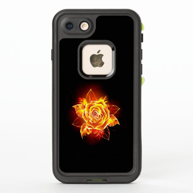 Blooming Fire Rose LifeProof iPhone Case (Back)