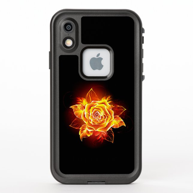 Blooming Fire Rose LifeProof iPhone Case (Back)
